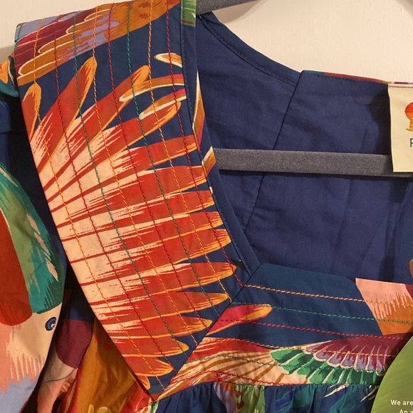 Farm Rio Navy Toucan Puff-Sleeve Midi Dress - Picture 14 of 16